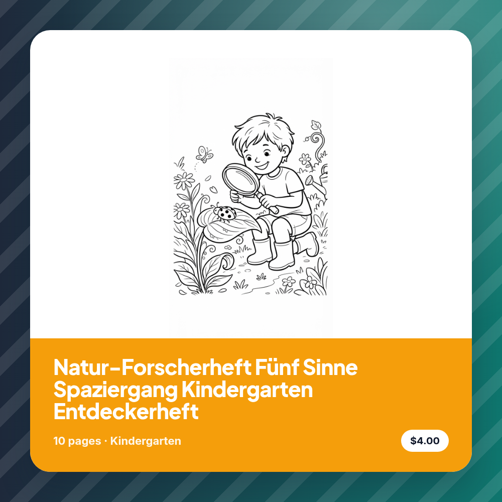Natur-Forscherheft Fünf Sinne Spaziergang Kindergarten Entdeckerheft
