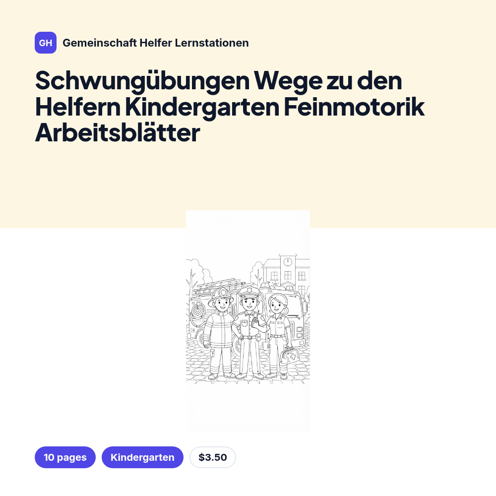 Schwungübungen Wege zu den Helfern Kindergarten Feinmotorik Arbeitsblätter