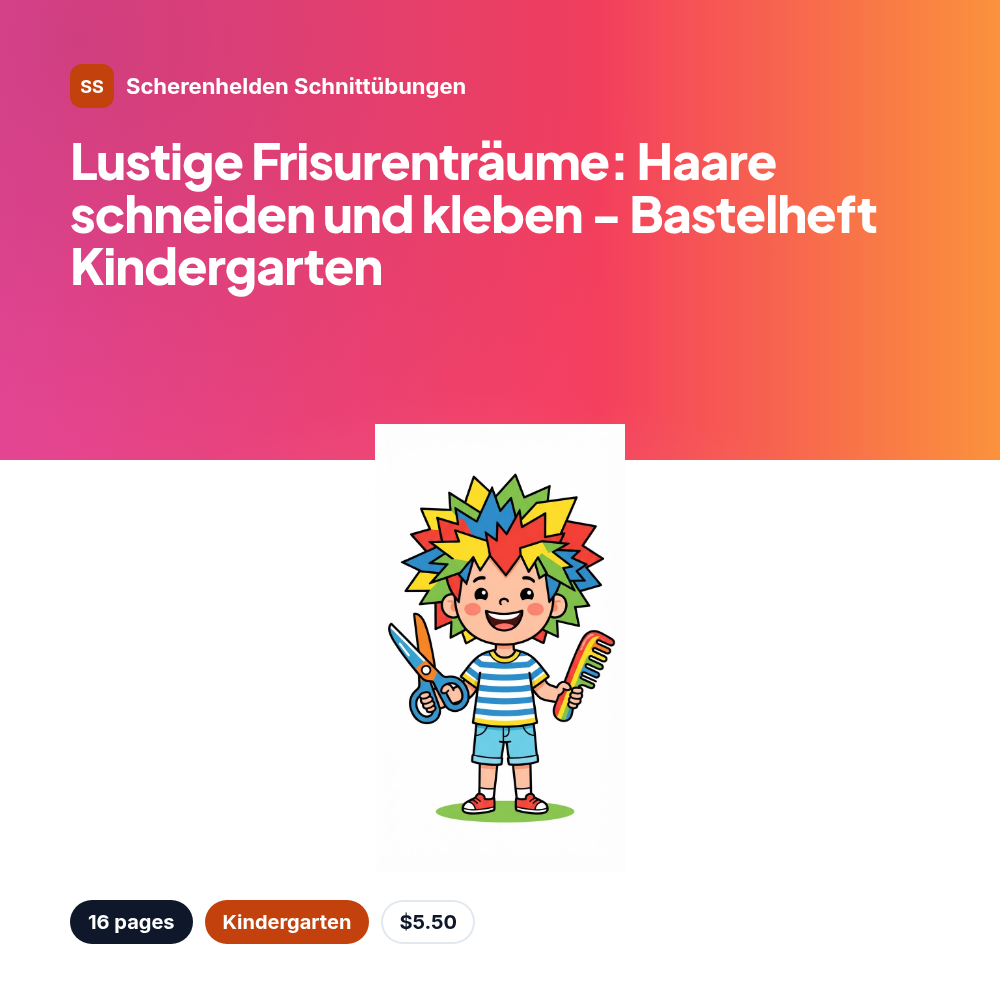 Lustige Frisurenträume: Haare schneiden und kleben - Bastelheft Kindergarten