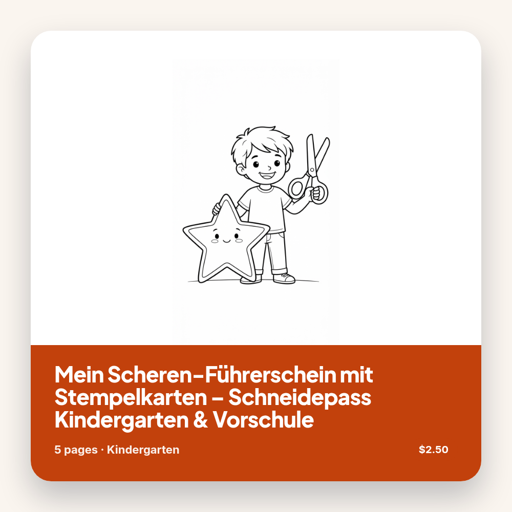 Mein Scheren-Führerschein mit Stempelkarten – Schneidepass Kindergarten & Vorschule
