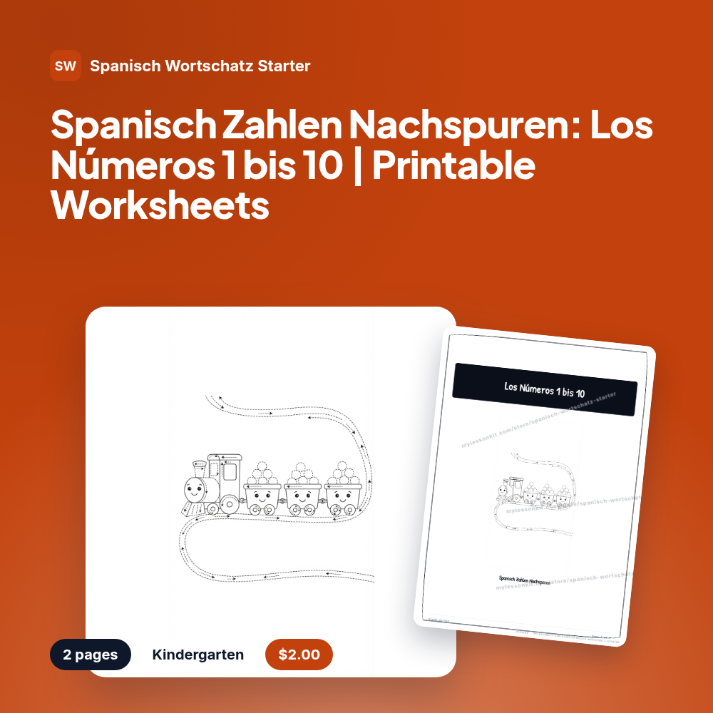 Spanisch Zahlen Nachspuren: Los Números 1 bis 10 | Printable Worksheets