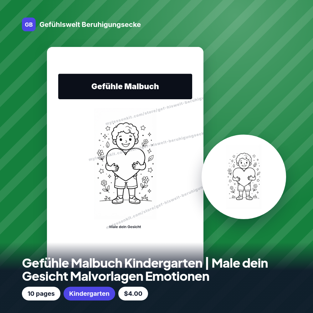 Gefühle Malbuch Kindergarten | Male dein Gesicht Malvorlagen Emotionen
