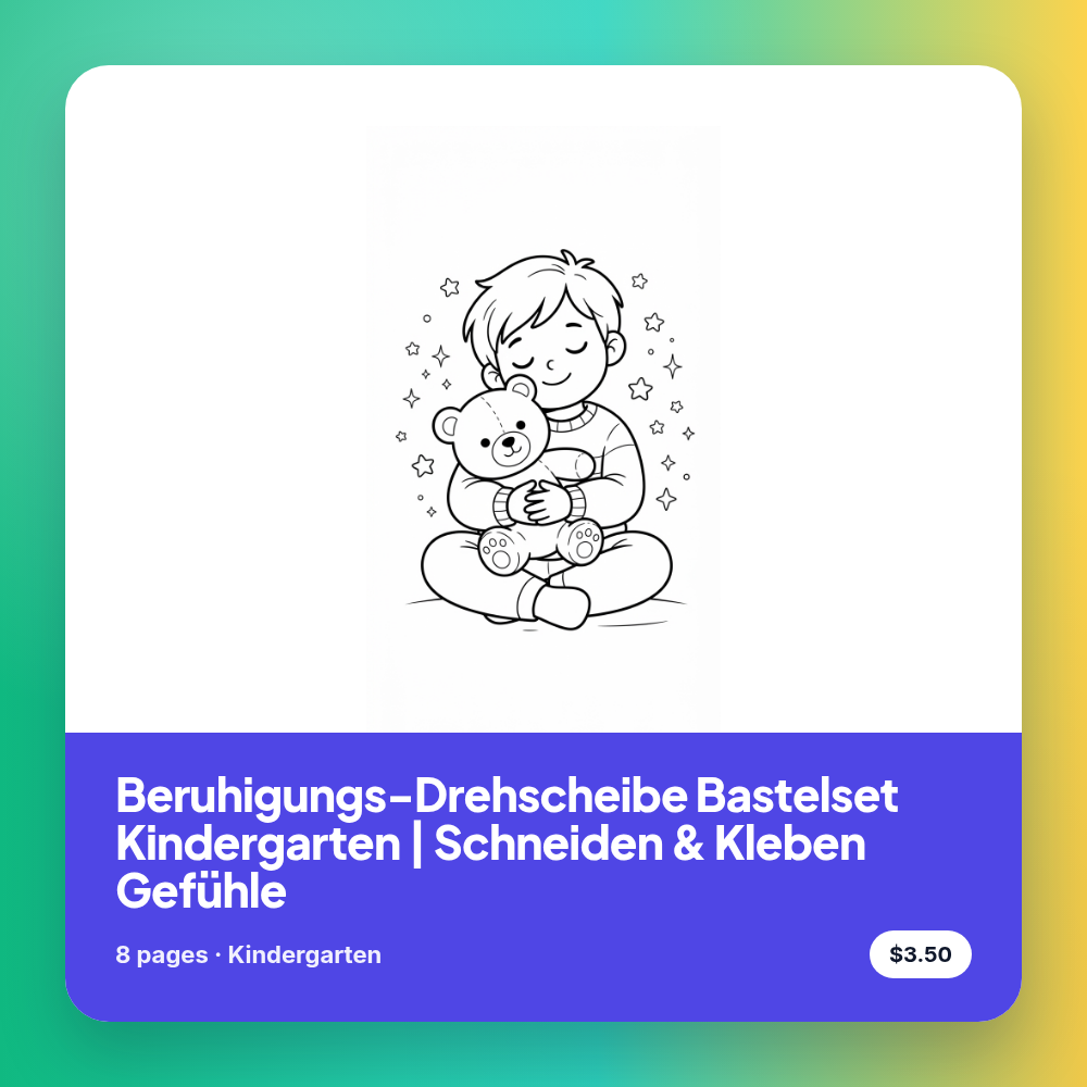 Beruhigungs-Drehscheibe Bastelset Kindergarten | Schneiden & Kleben Gefühle