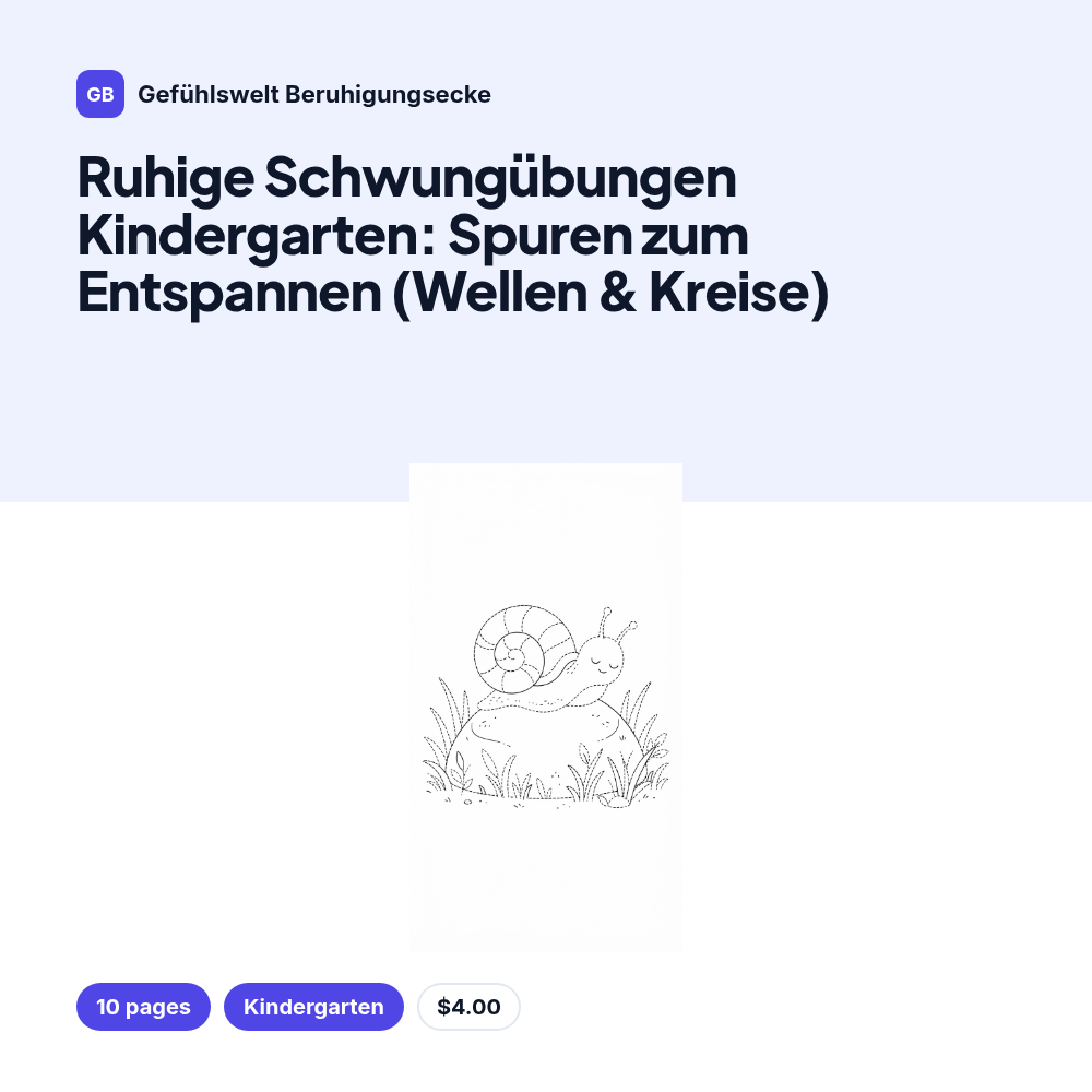 Ruhige Schwungübungen Kindergarten: Spuren zum Entspannen (Wellen & Kreise)