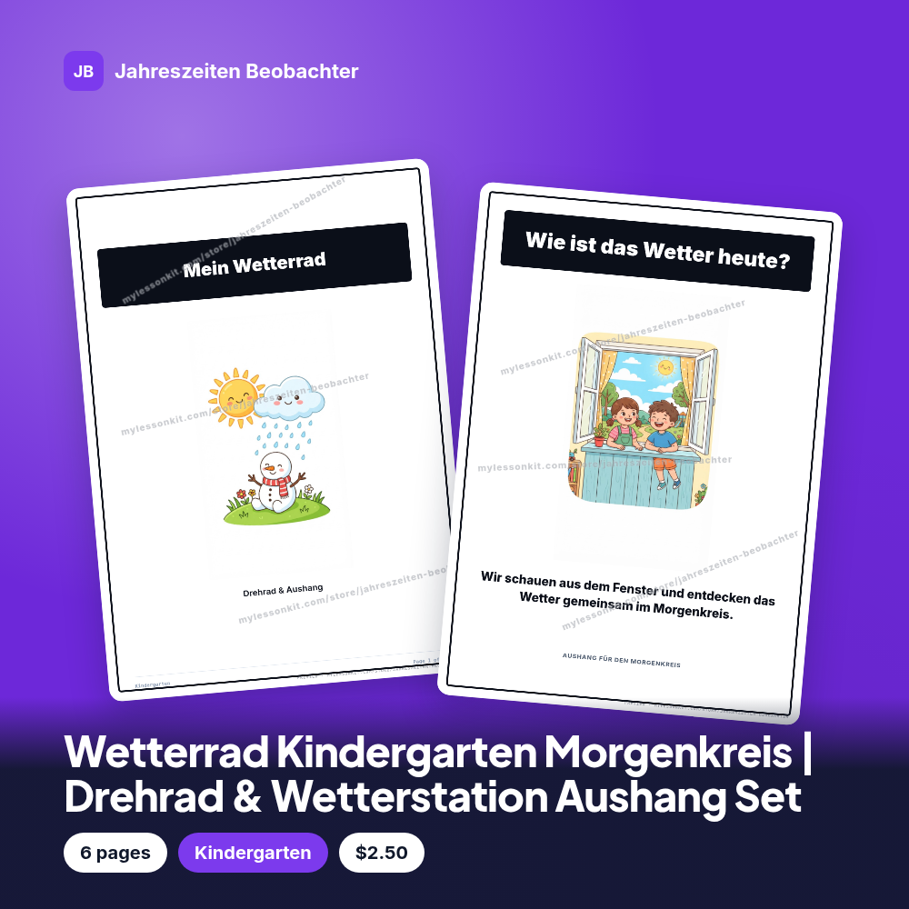 Wetterrad Kindergarten Morgenkreis | Drehrad & Wetterstation Aushang Set