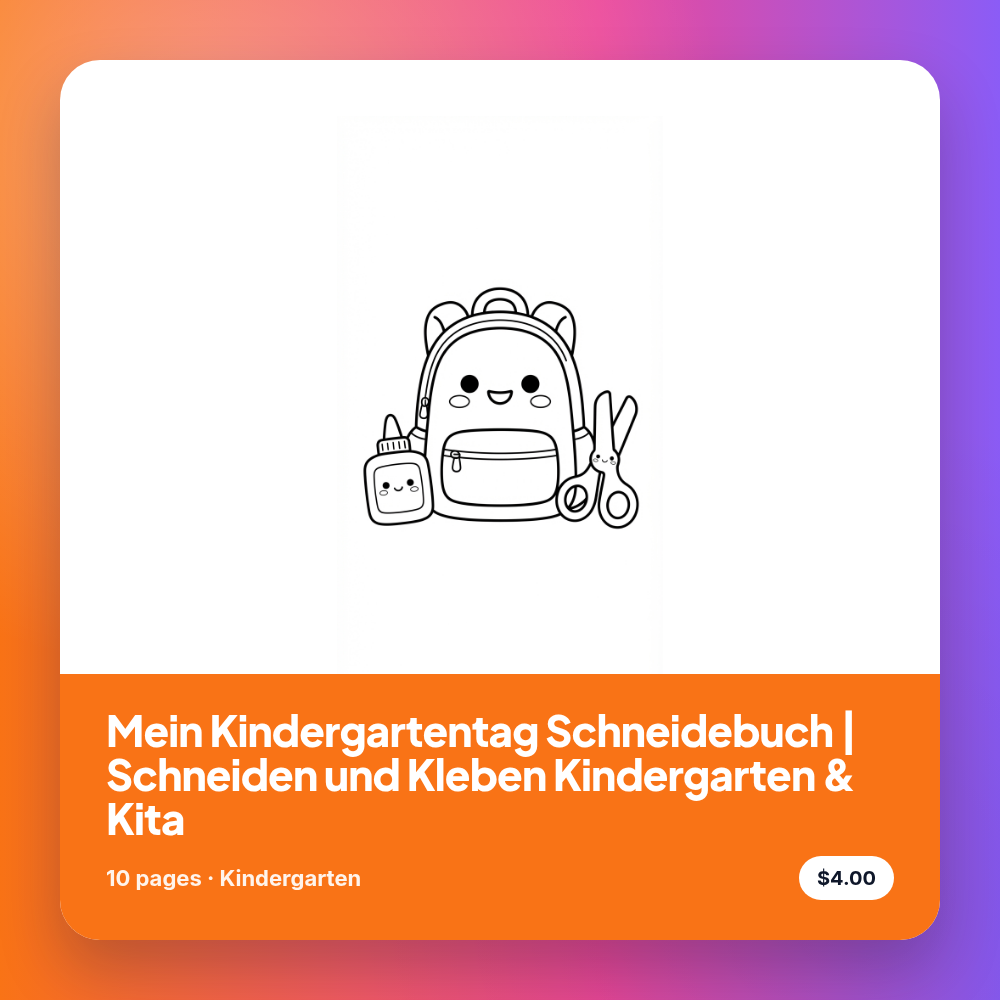 Mein Kindergartentag Schneidebuch | Schneiden und Kleben Kindergarten & Kita