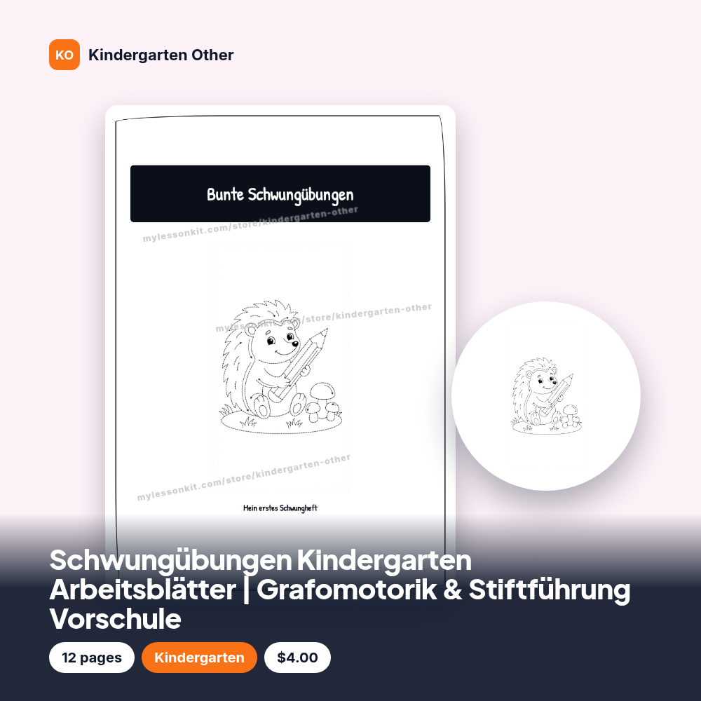 Schwungübungen Kindergarten Arbeitsblätter | Grafomotorik & Stiftführung Vorschule