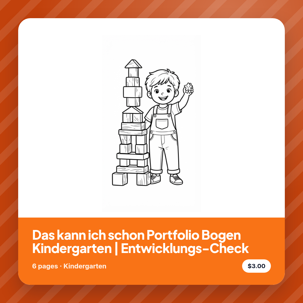 Das kann ich schon Portfolio Bogen Kindergarten | Entwicklungs-Check