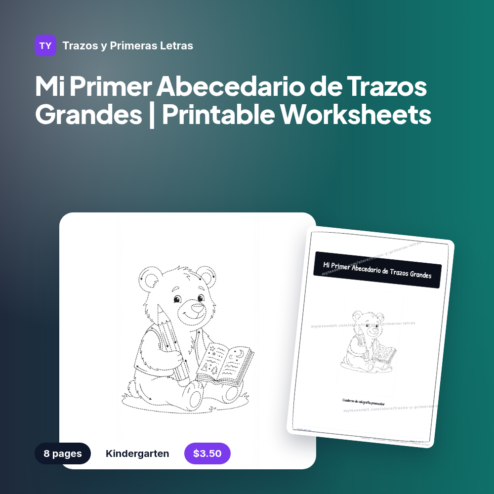 Mi Primer Abecedario de Trazos Grandes | Printable Worksheets