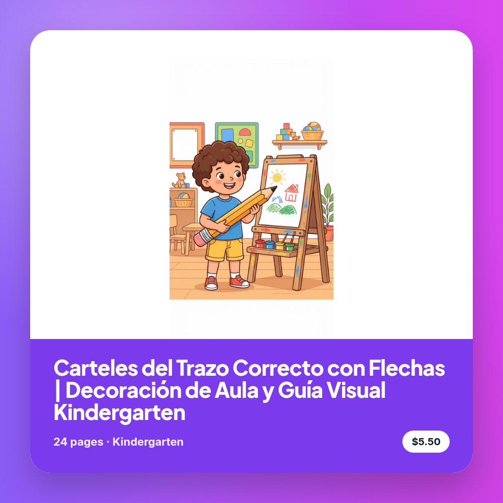 Carteles del Trazo Correcto con Flechas | Decoración de Aula y Guía Visual Kindergarten