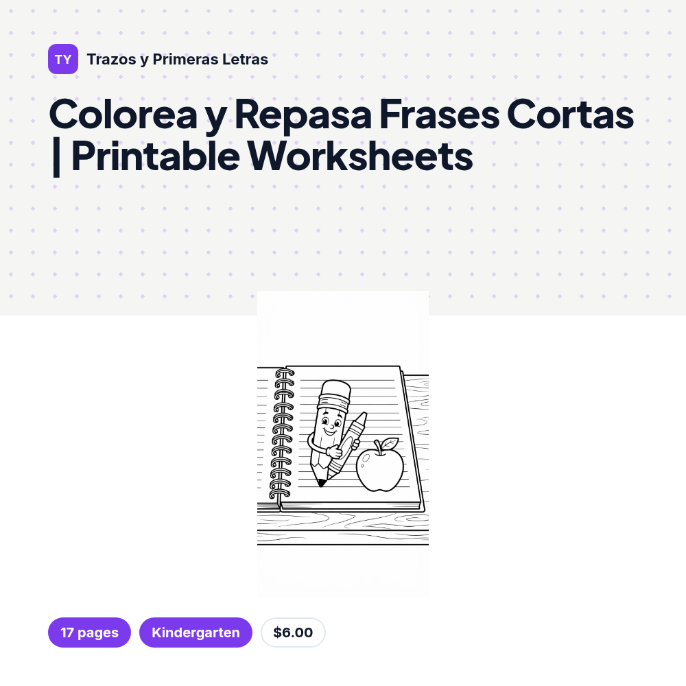 Colorea y Repasa Frases Cortas | Printable Worksheets