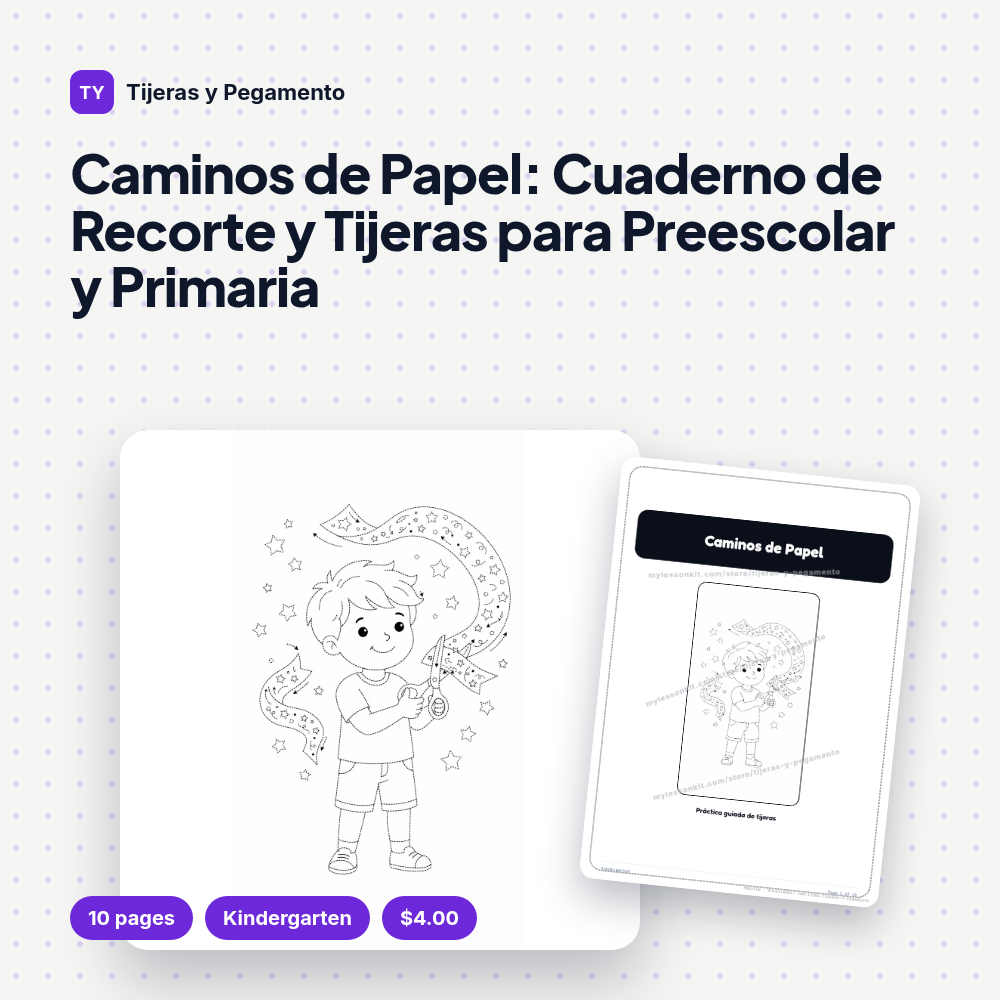 Caminos de Papel: Cuaderno de Recorte y Tijeras para Preescolar y Primaria