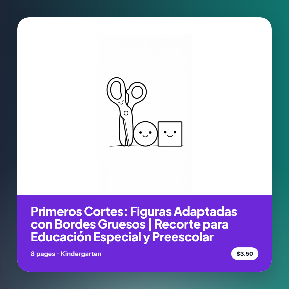 Primeros Cortes: Figuras Adaptadas con Bordes Gruesos | Recorte para Educación Especial y Preescolar