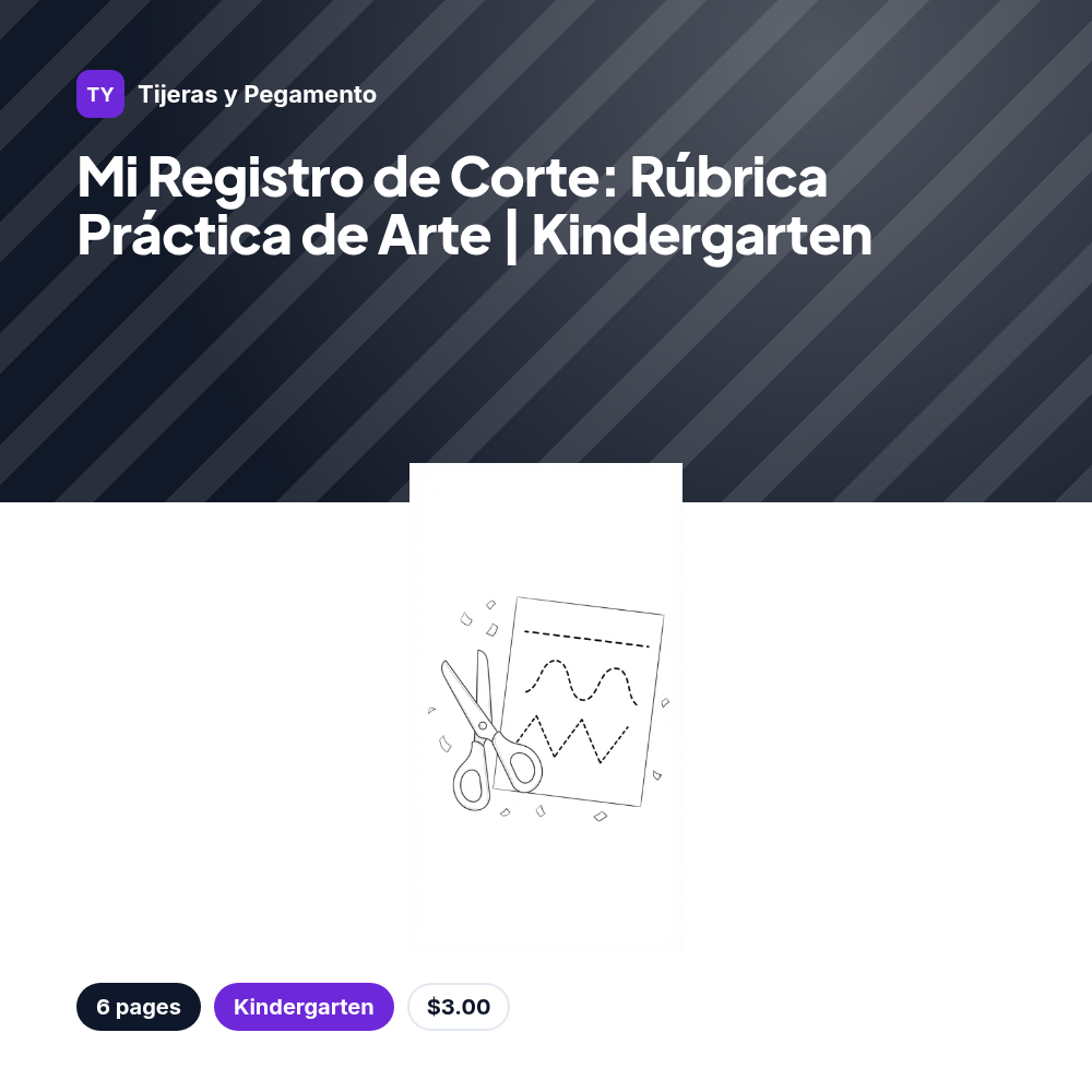 Mi Registro de Corte: Rúbrica Práctica de Arte | Kindergarten