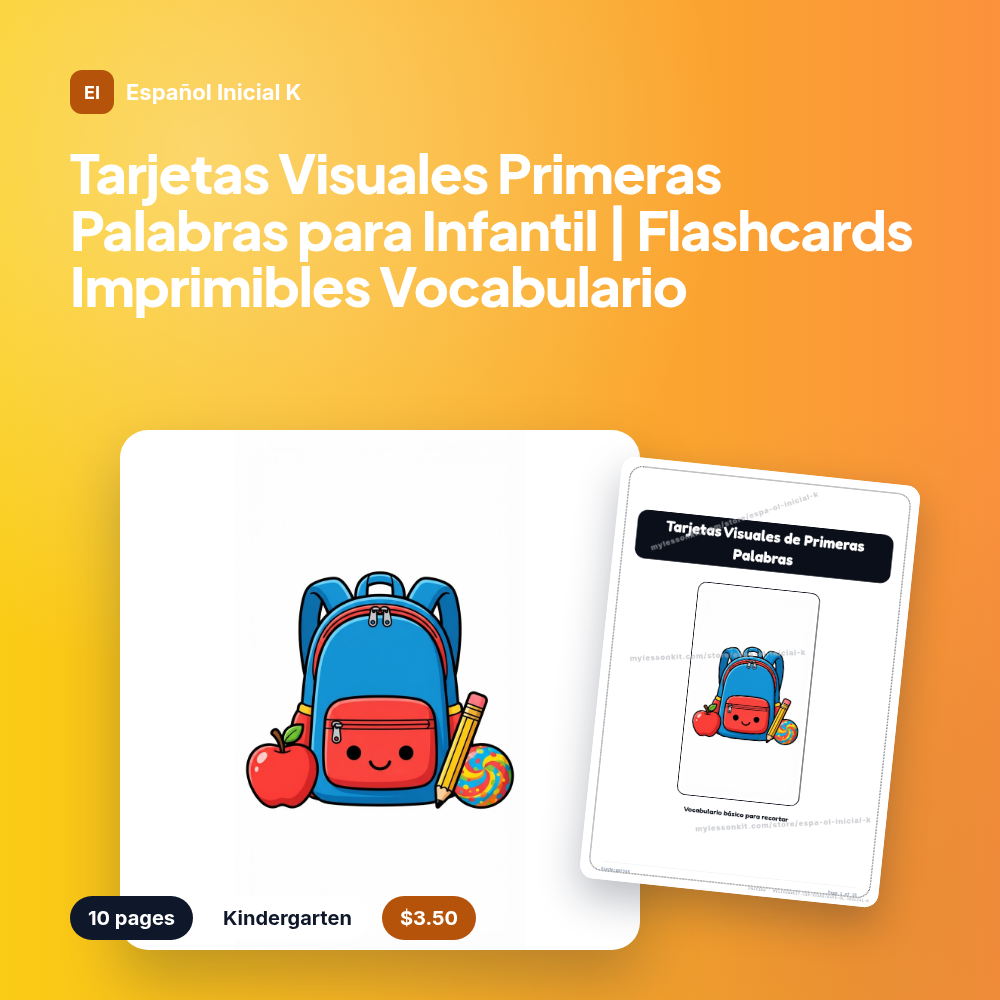 Tarjetas Visuales Primeras Palabras para Infantil | Flashcards Imprimibles Vocabulario