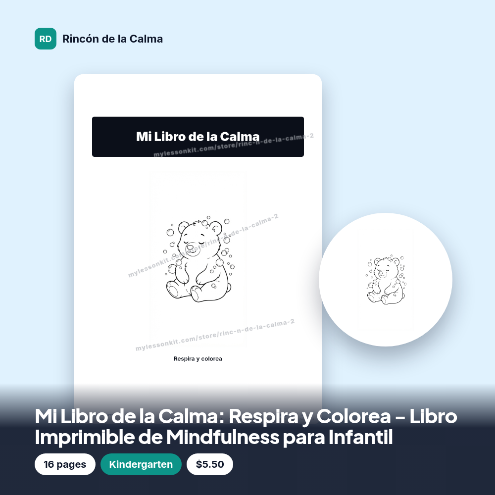 Mi Libro de la Calma: Respira y Colorea - Libro Imprimible de Mindfulness para Infantil