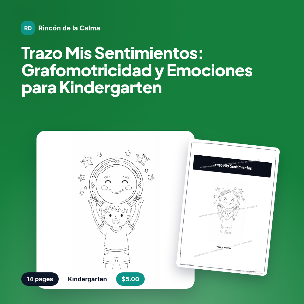 Trazo Mis Sentimientos: Grafomotricidad y Emociones para Kindergarten