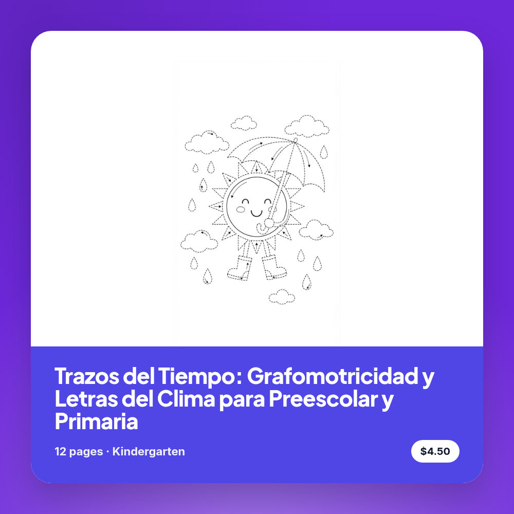 Trazos del Tiempo: Grafomotricidad y Letras del Clima para Preescolar y Primaria