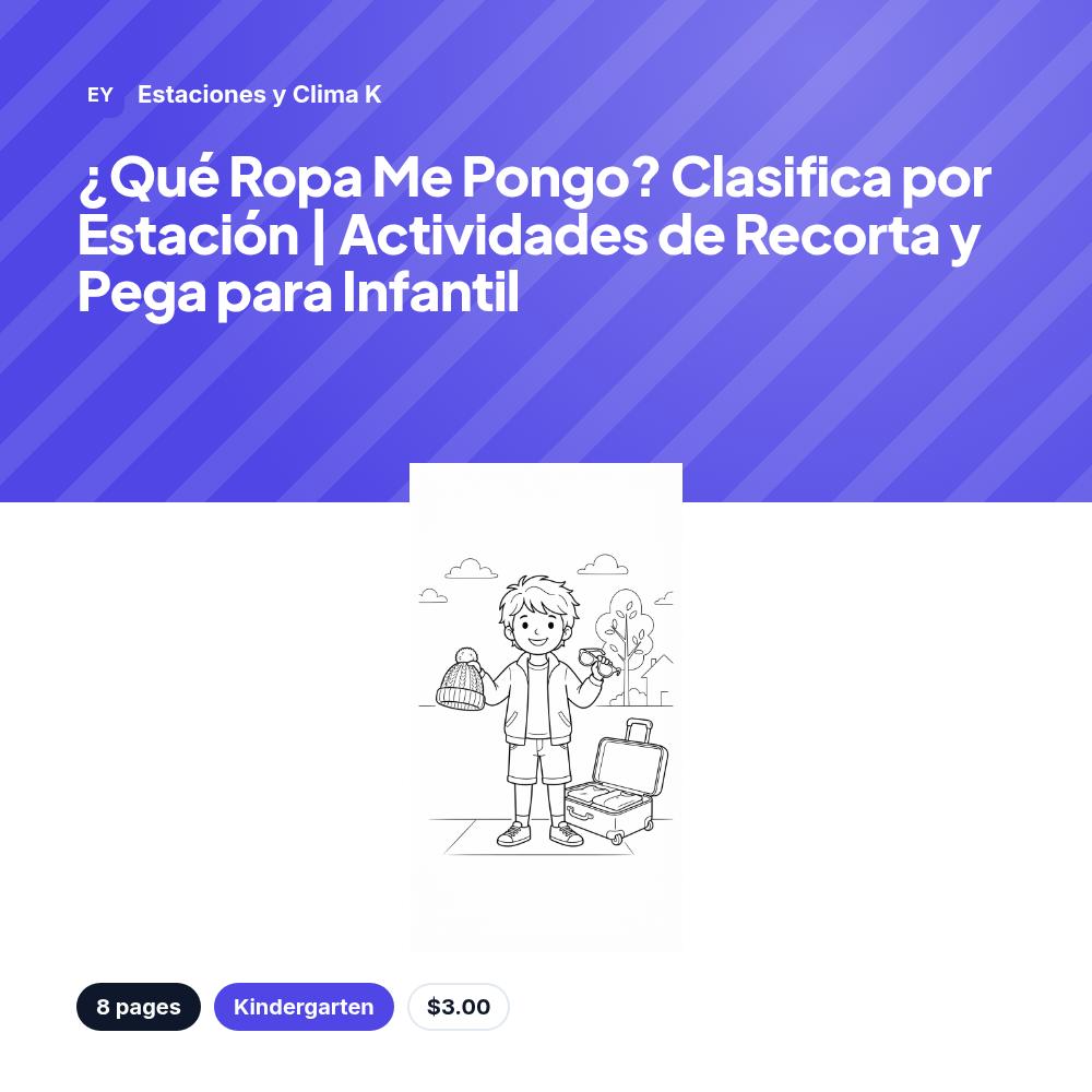 ¿Qué Ropa Me Pongo? Clasifica por Estación | Actividades de Recorta y Pega para Infantil