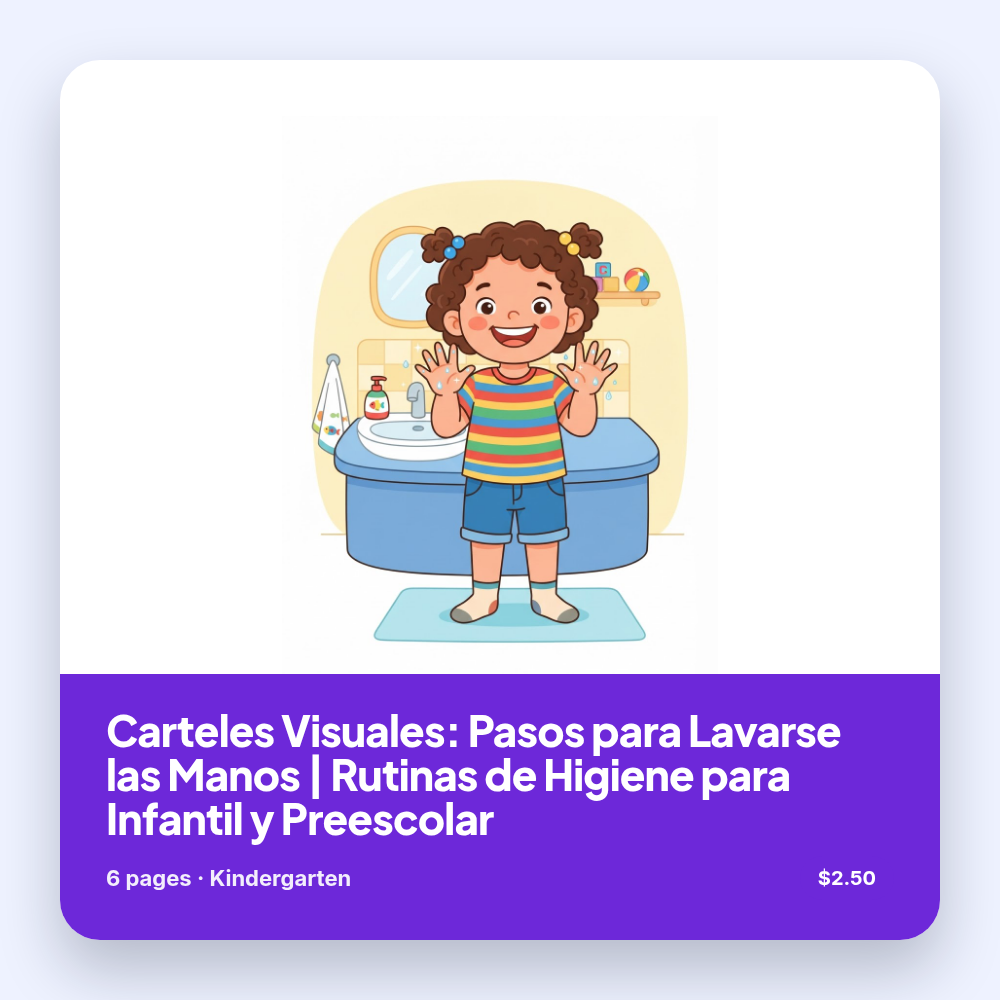 Carteles Visuales: Pasos para Lavarse las Manos | Rutinas de Higiene para Infantil y Preescolar