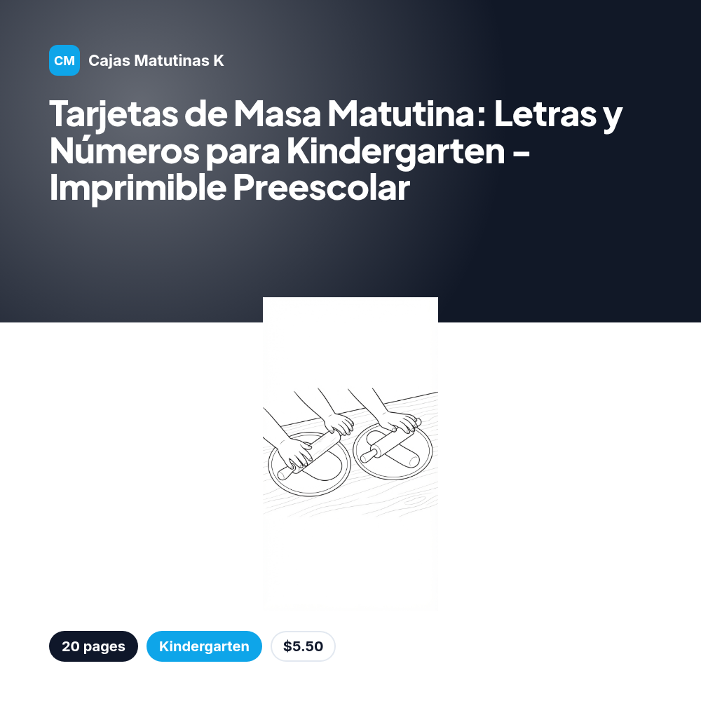 Tarjetas de Masa Matutina: Letras y Números para Kindergarten - Imprimible Preescolar