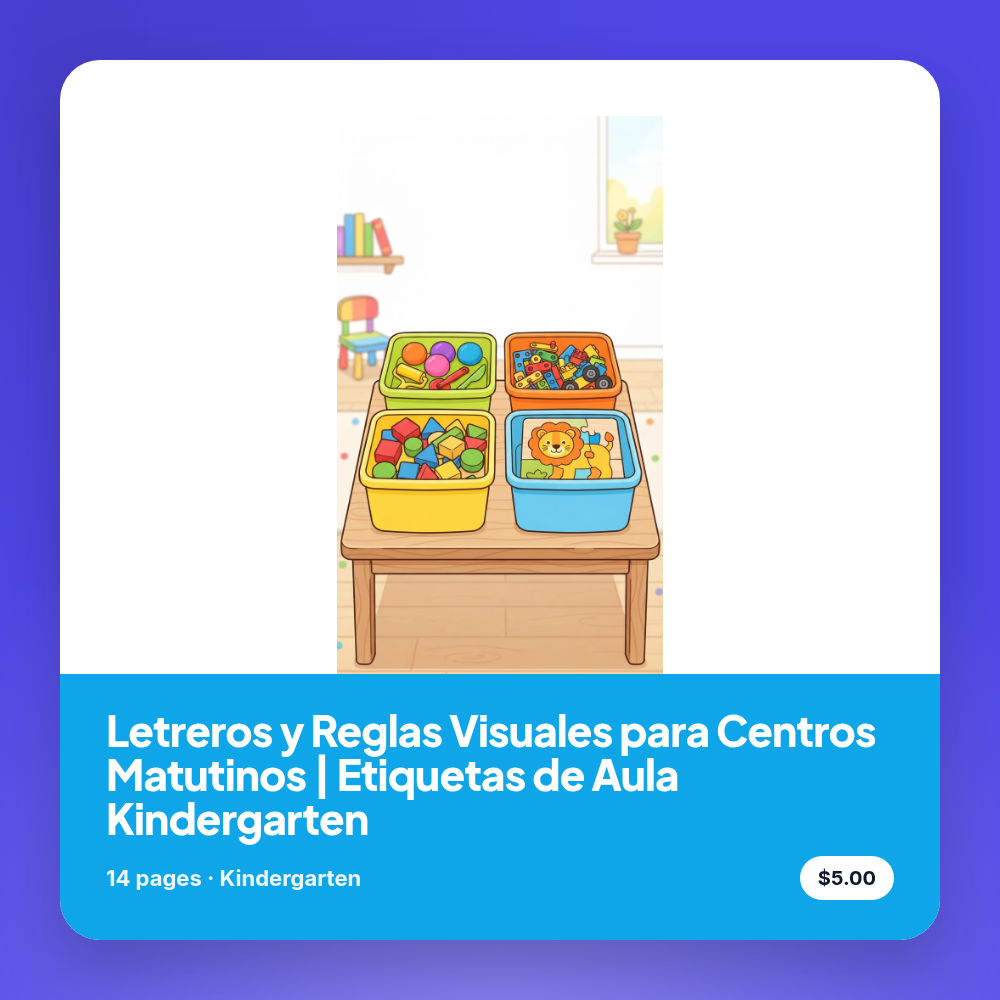 Letreros y Reglas Visuales para Centros Matutinos | Etiquetas de Aula Kindergarten