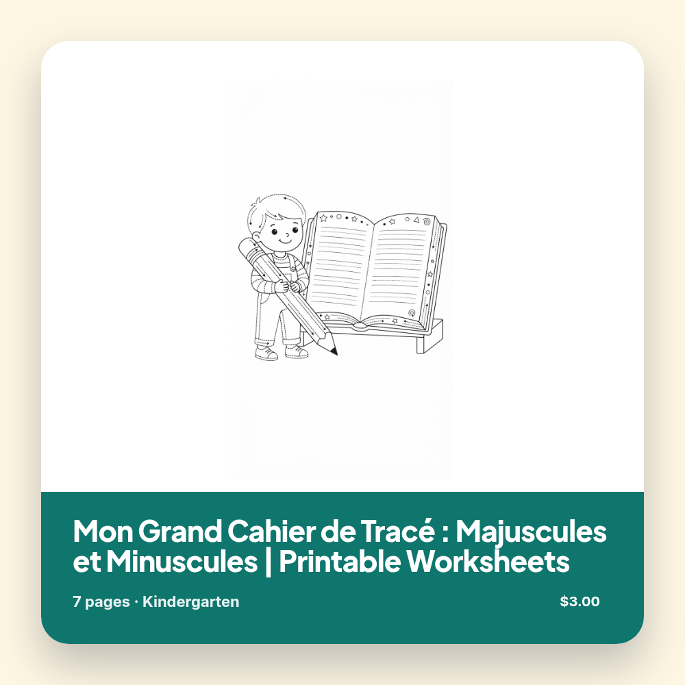 Mon Grand Cahier de Tracé : Majuscules et Minuscules | Printable Worksheets