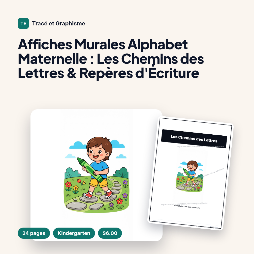 Affiches Murales Alphabet Maternelle : Les Chemins des Lettres & Repères d'Écriture