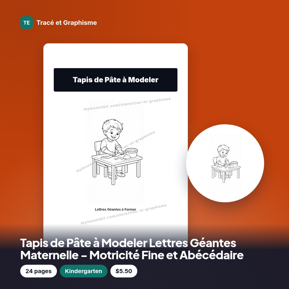 Tapis de Pâte à Modeler Lettres Géantes Maternelle - Motricité Fine et Abécédaire