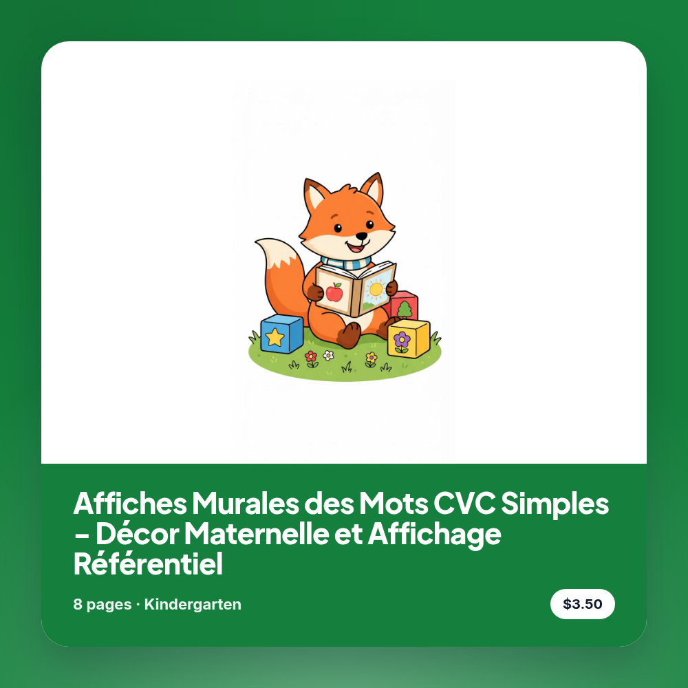 Affiches Murales des Mots CVC Simples - Décor Maternelle et Affichage Référentiel