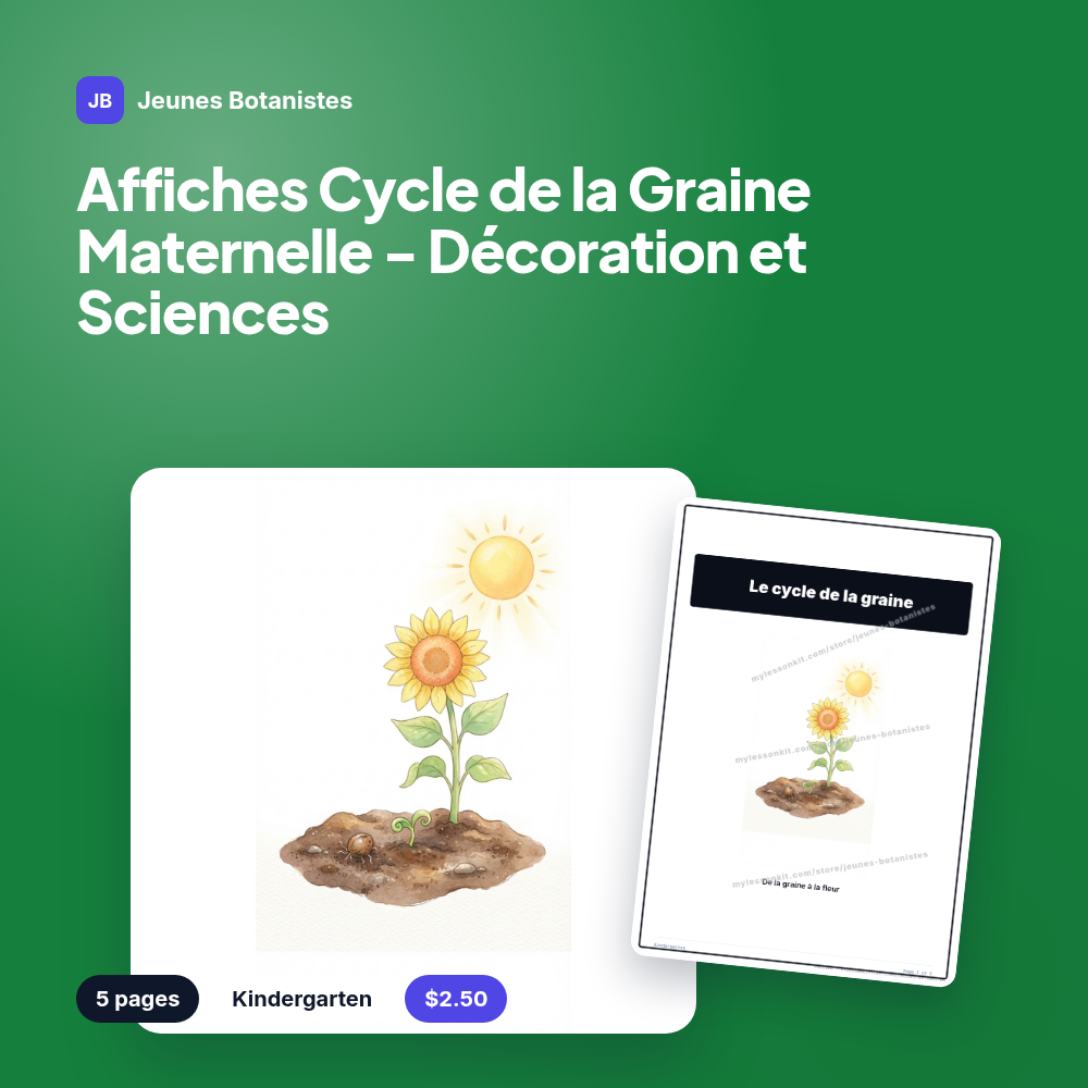 Affiches Cycle de la Graine Maternelle - Décoration et Sciences