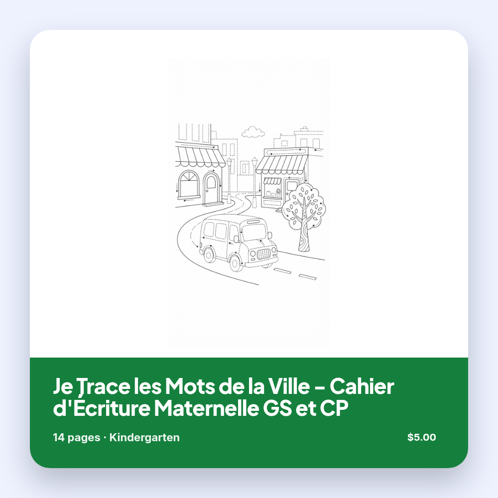 Je Trace les Mots de la Ville - Cahier d'Écriture Maternelle GS et CP