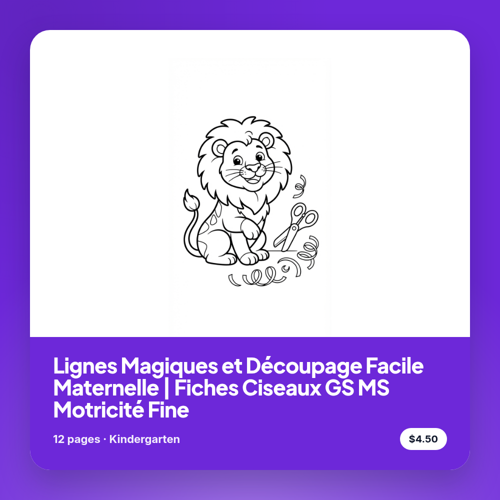 Lignes Magiques et Découpage Facile Maternelle | Fiches Ciseaux GS MS Motricité Fine