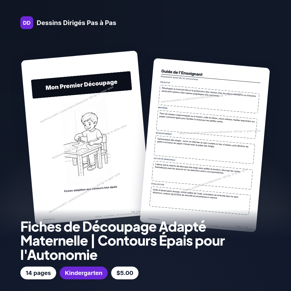 Fiches de Découpage Adapté Maternelle | Contours Épais pour l'Autonomie
