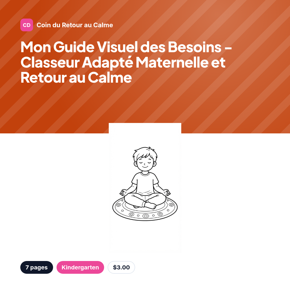Mon Guide Visuel des Besoins - Classeur Adapté Maternelle et Retour au Calme
