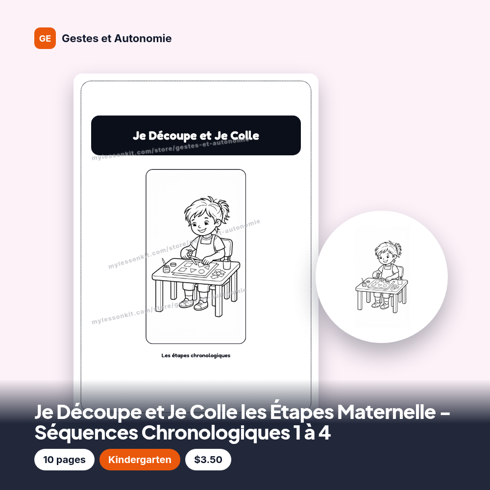 Je Découpe et Je Colle les Étapes Maternelle - Séquences Chronologiques 1 à 4