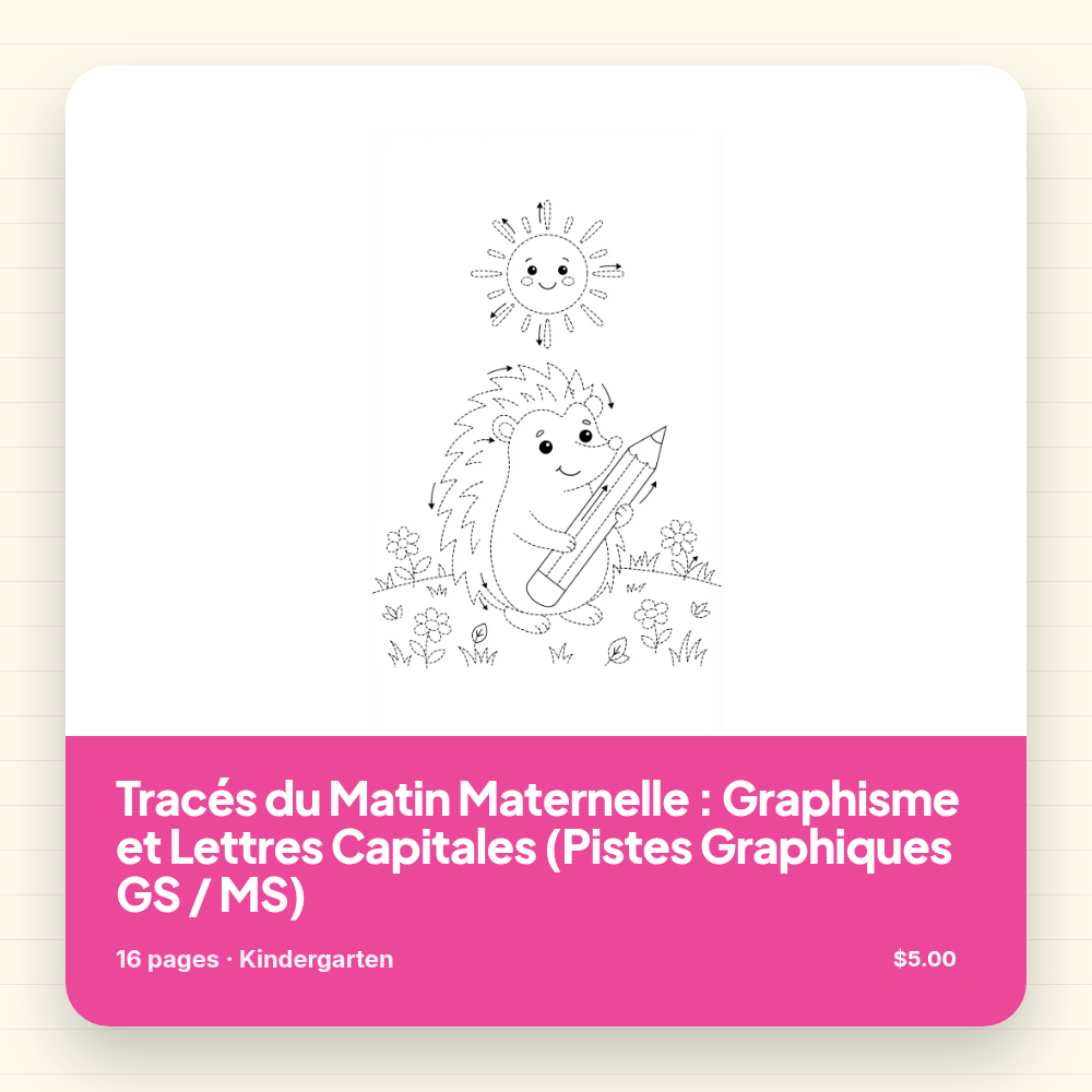 Tracés du Matin Maternelle : Graphisme et Lettres Capitales (Pistes Graphiques GS / MS)