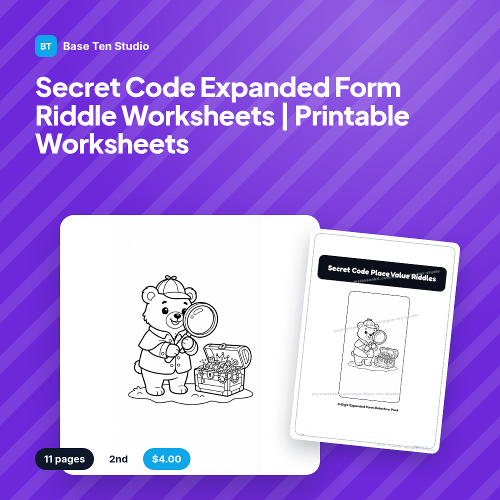 Secret Code Expanded Form Riddle Worksheets | Printable Worksheets