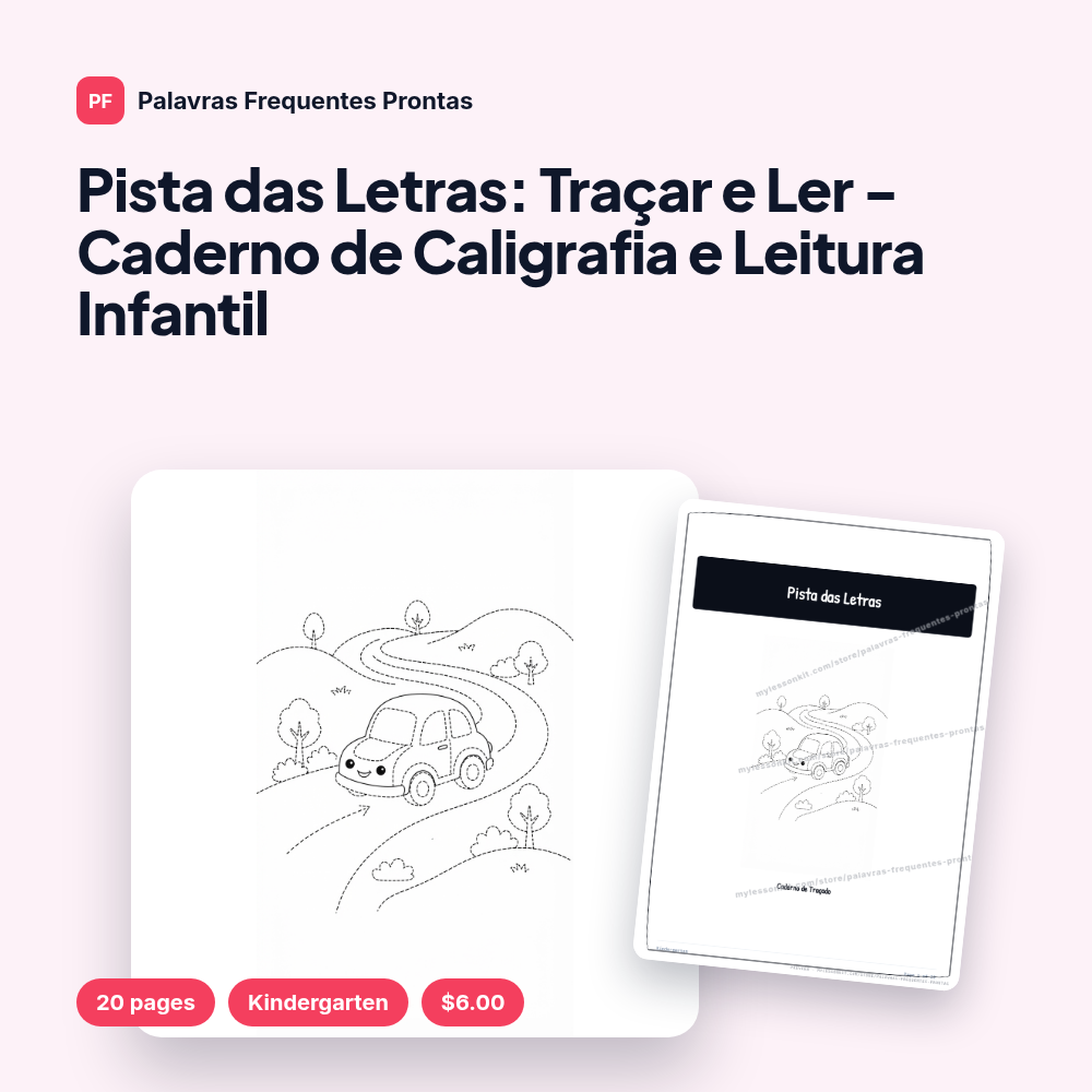 Pista das Letras: Traçar e Ler - Caderno de Caligrafia e Leitura Infantil