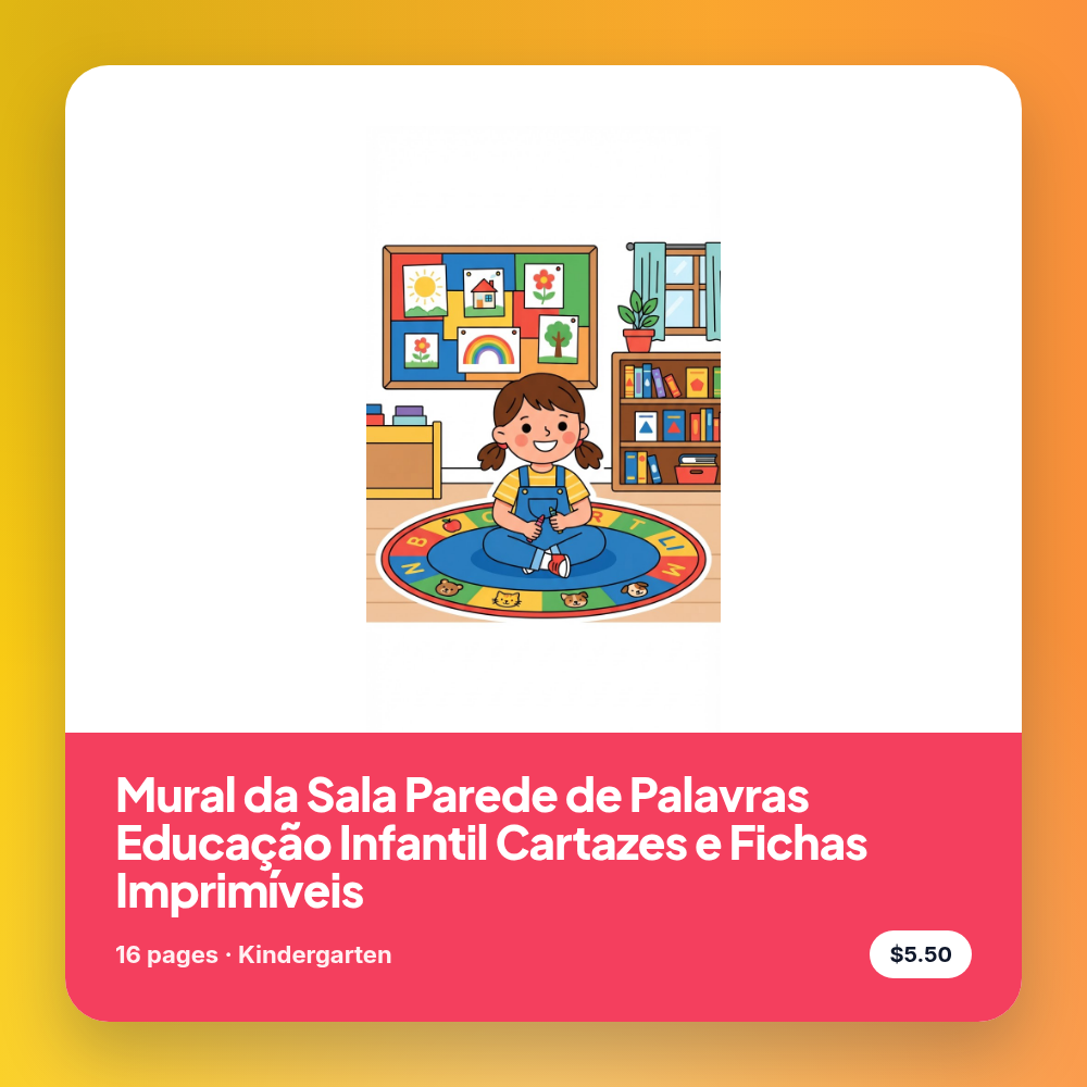 Mural da Sala Parede de Palavras Educação Infantil Cartazes e Fichas Imprimíveis