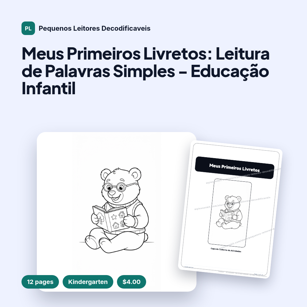 Meus Primeiros Livretos: Leitura de Palavras Simples - Educação Infantil