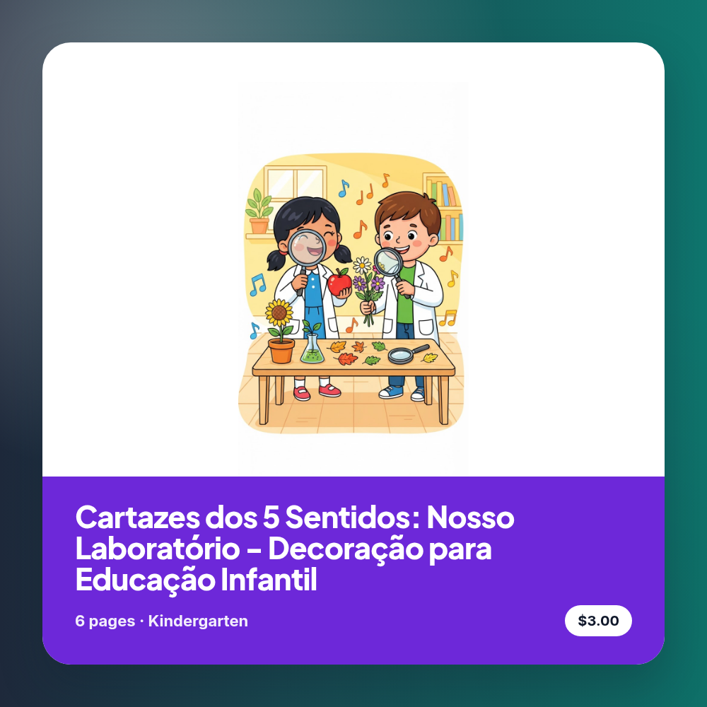 Cartazes dos 5 Sentidos: Nosso Laboratório - Decoração para Educação Infantil