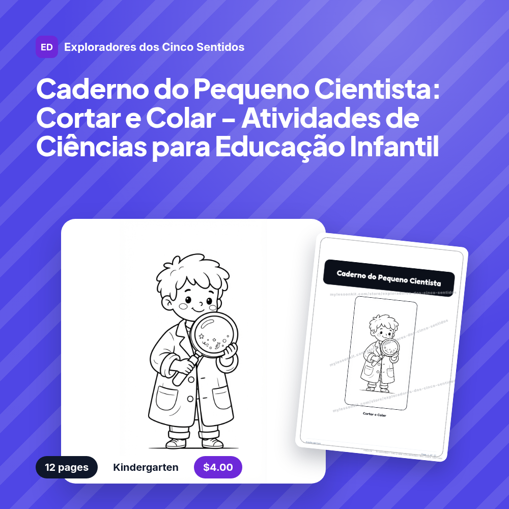 Caderno do Pequeno Cientista: Cortar e Colar - Atividades de Ciências para Educação Infantil
