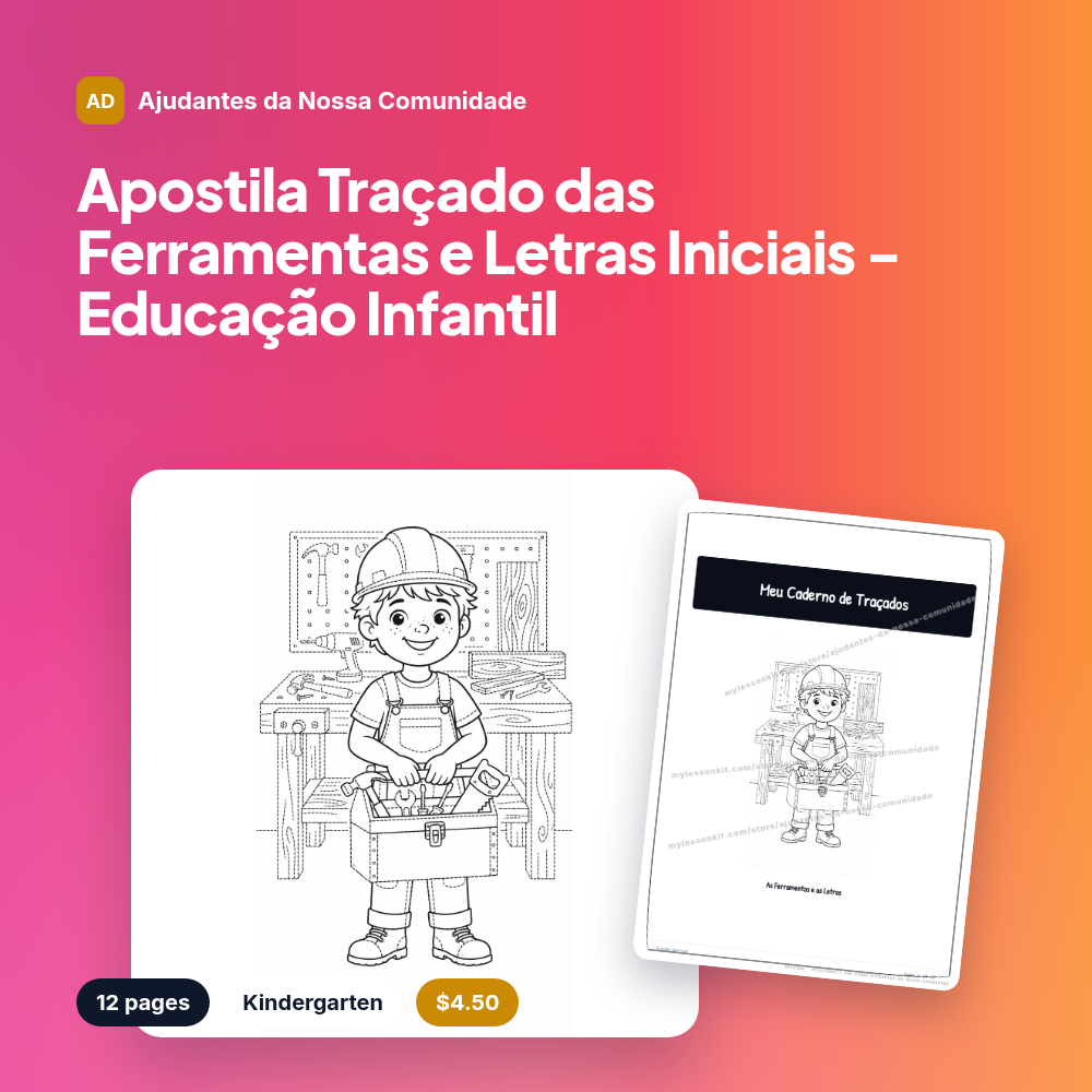 Apostila Traçado das Ferramentas e Letras Iniciais - Educação Infantil