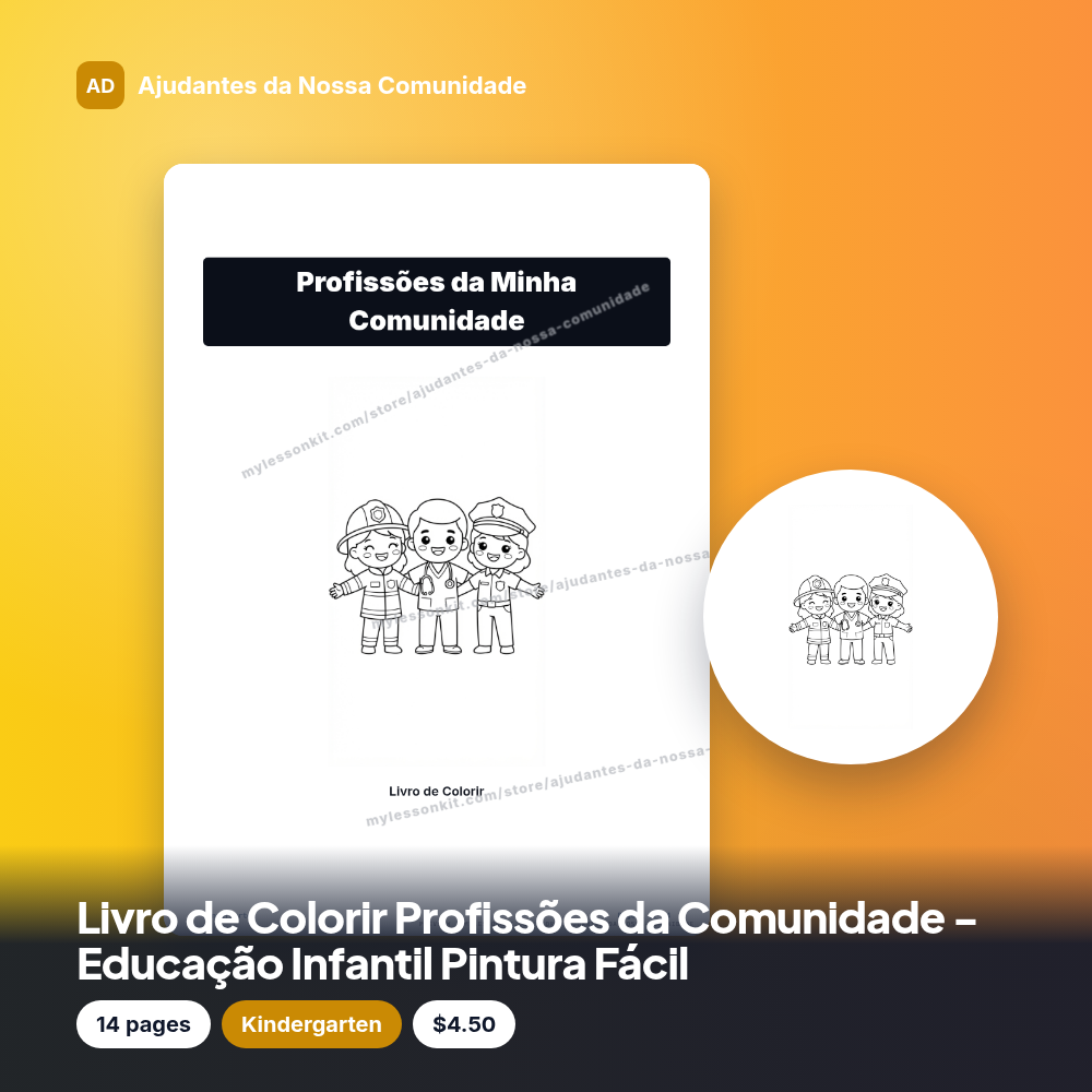 Livro de Colorir Profissões da Comunidade - Educação Infantil Pintura Fácil