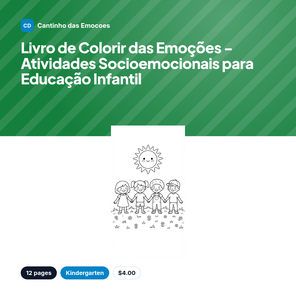 Livro de Colorir das Emoções - Atividades Socioemocionais para Educação Infantil