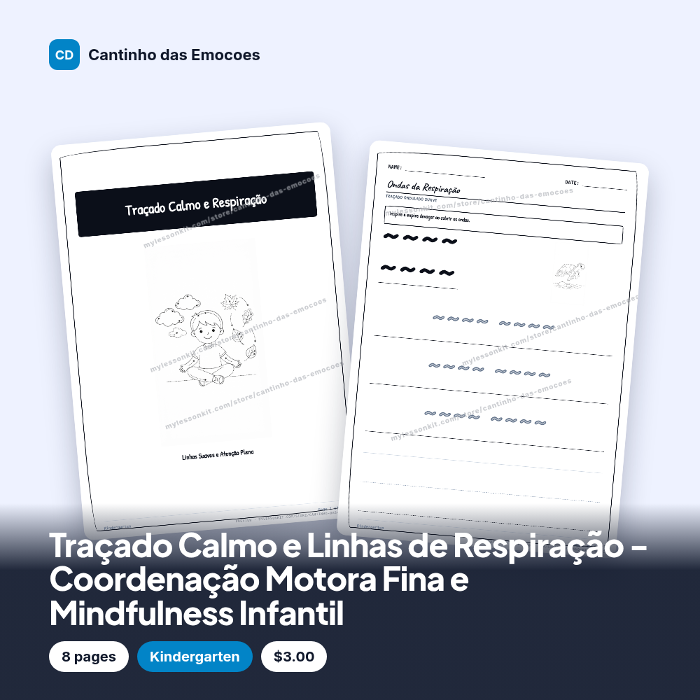 Traçado Calmo e Linhas de Respiração - Coordenação Motora Fina e Mindfulness Infantil