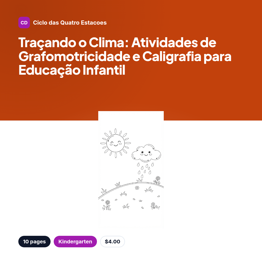 Traçando o Clima: Atividades de Grafomotricidade e Caligrafia para Educação Infantil
