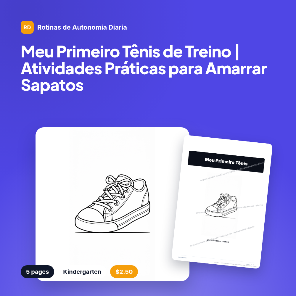 Meu Primeiro Tênis de Treino | Atividades Práticas para Amarrar Sapatos