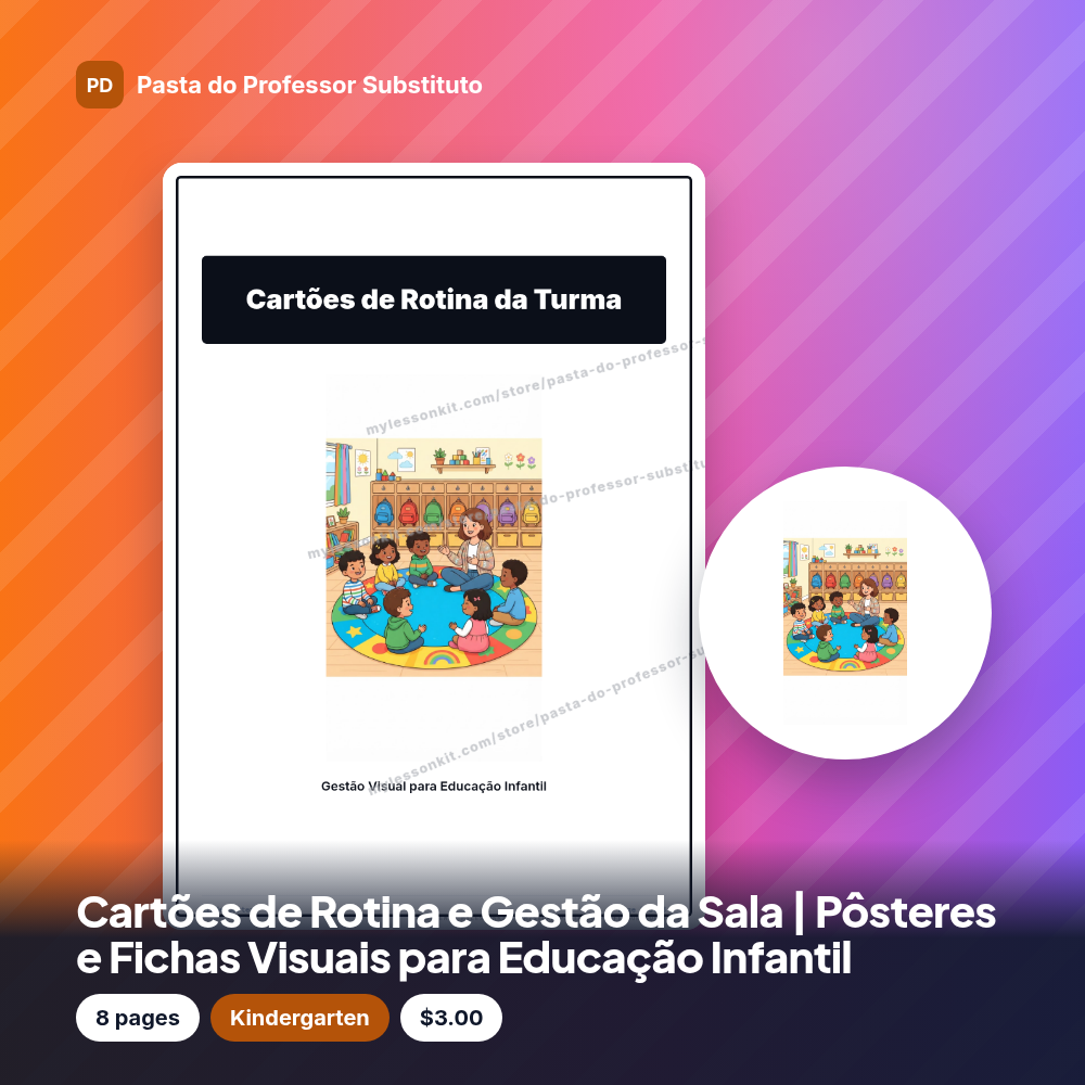 Cartões de Rotina e Gestão da Sala | Pôsteres e Fichas Visuais para Educação Infantil